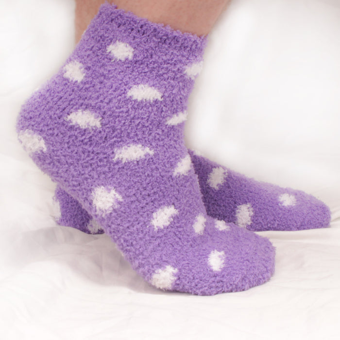 Bamboomn Women's Fuzzy Polka Dots Socks: 4 Pairs