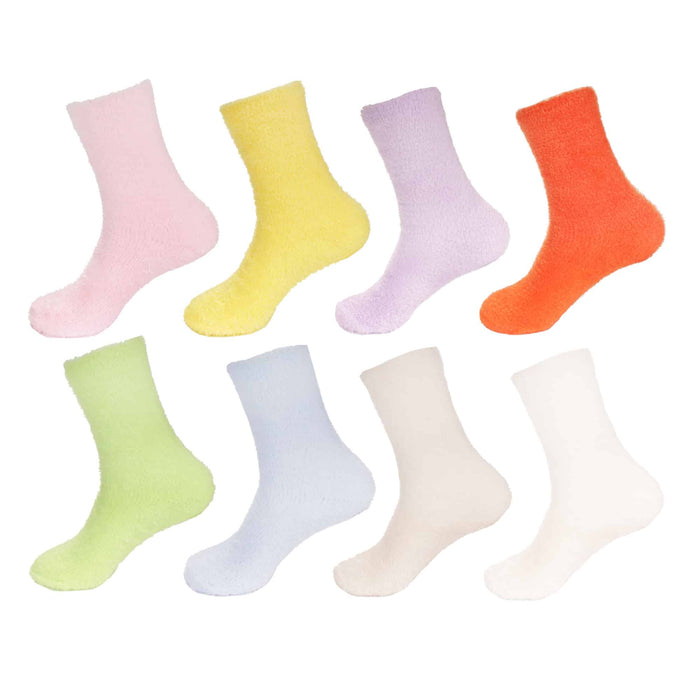 bamboomn Women's Fuzzy Soft Pastel Colored Socks