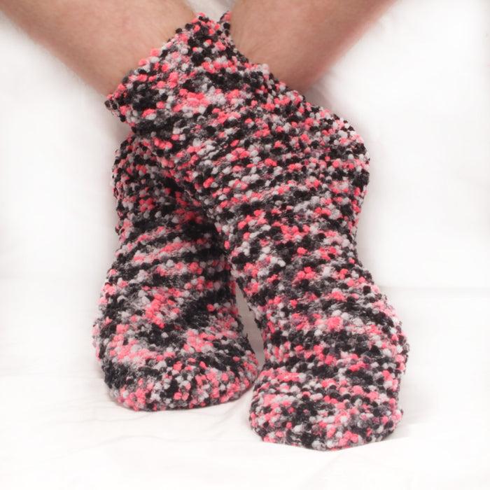Bamboomn Women's Fuzzy Striped Knobby Socks