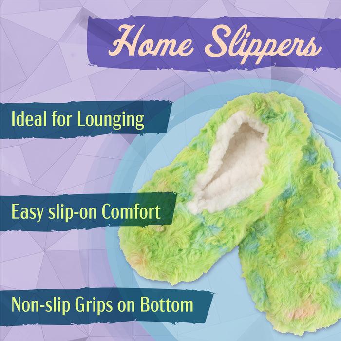 Bamboomn Women's Tie-Dye Fuzzy Slippers: Singles