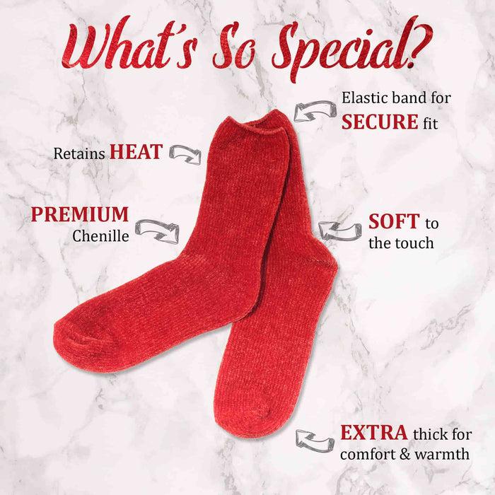 Bamboomn Women's Vintage Chenille Knit Socks