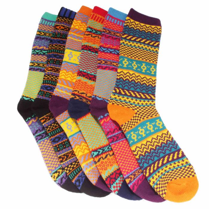Bamboomn Women's Vintage Knitted Colorful Socks