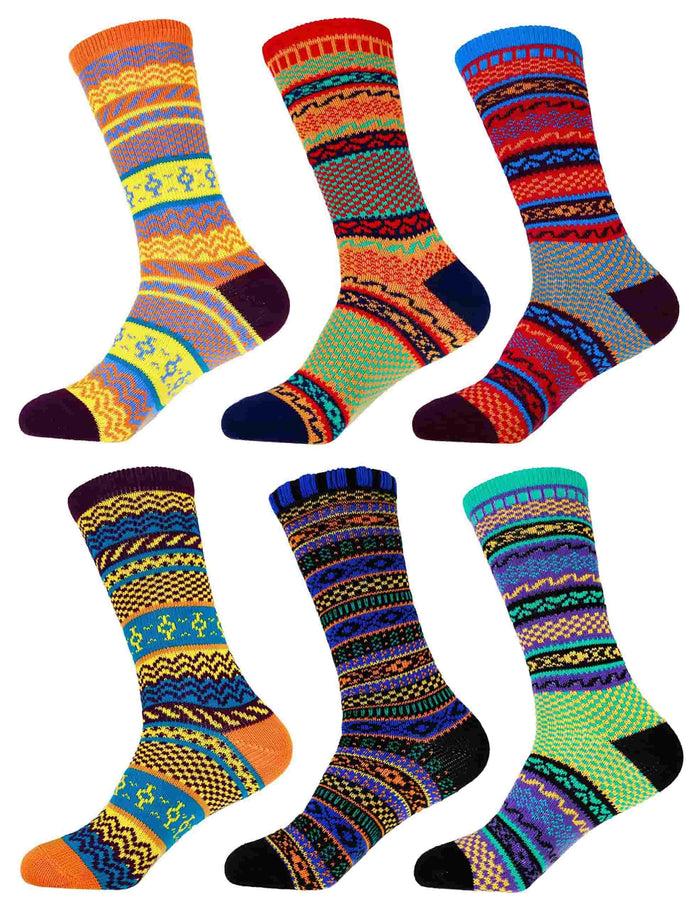 bamboomn Women's Vintage Knitted Colorful Socks