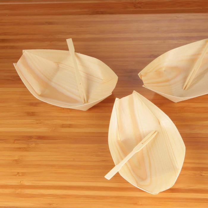 Bamboomn Wood Boat & Mini Fork Dinnerware Set