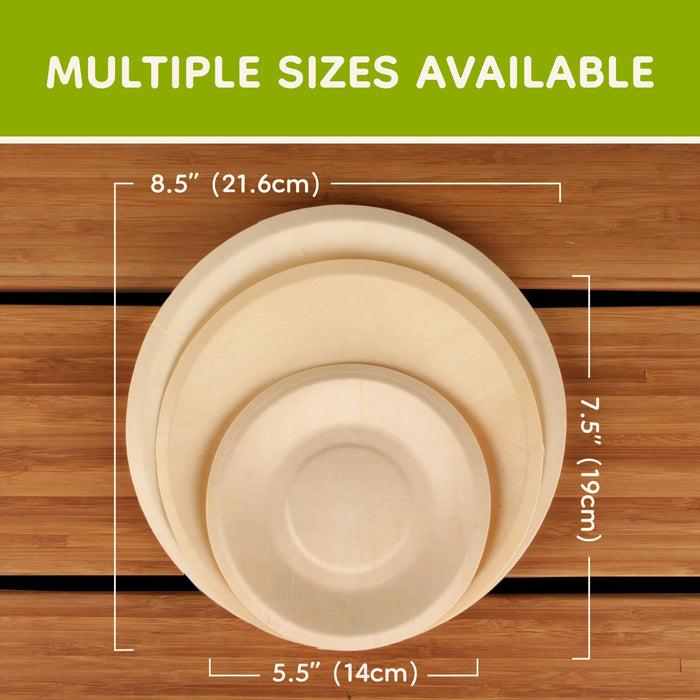 Bamboomn Wood Round Plates