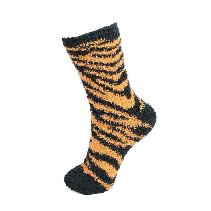 Bamboomn Zebra Stripe Team Spirit Fuzzy Socks