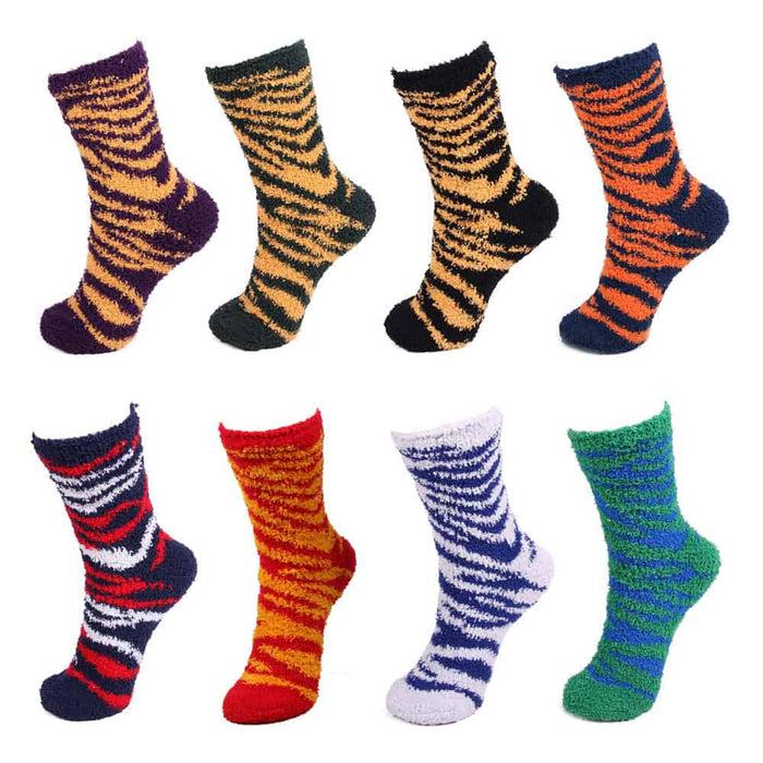 bamboomn Zebra Stripe Team Spirit Fuzzy Socks