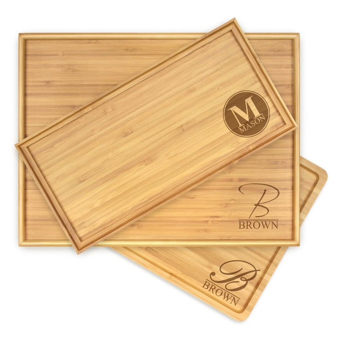 bamboomn Build Your Own Engraved Serving Tray: Initial Stamps Name Blocks