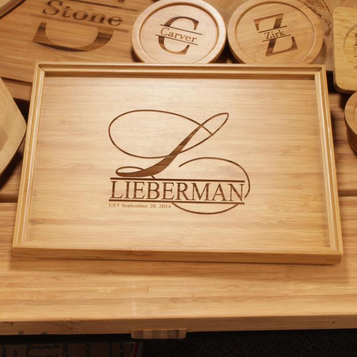 Bamboomn Build Your Own Engraved Serving Tray: Your Own Logo