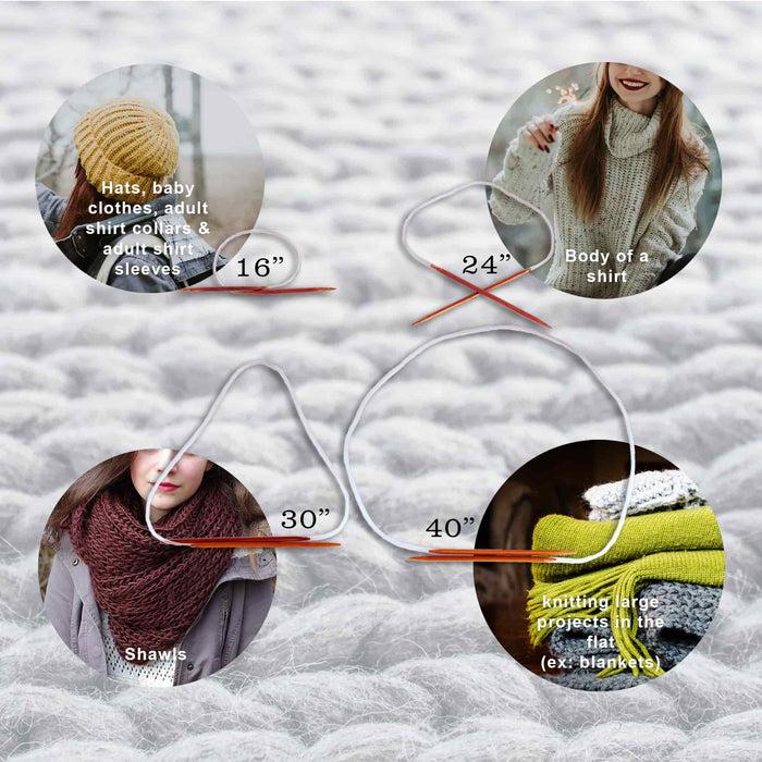 Bamboomn Circular Bamboo Knitting Needles Set: 15 Sizes