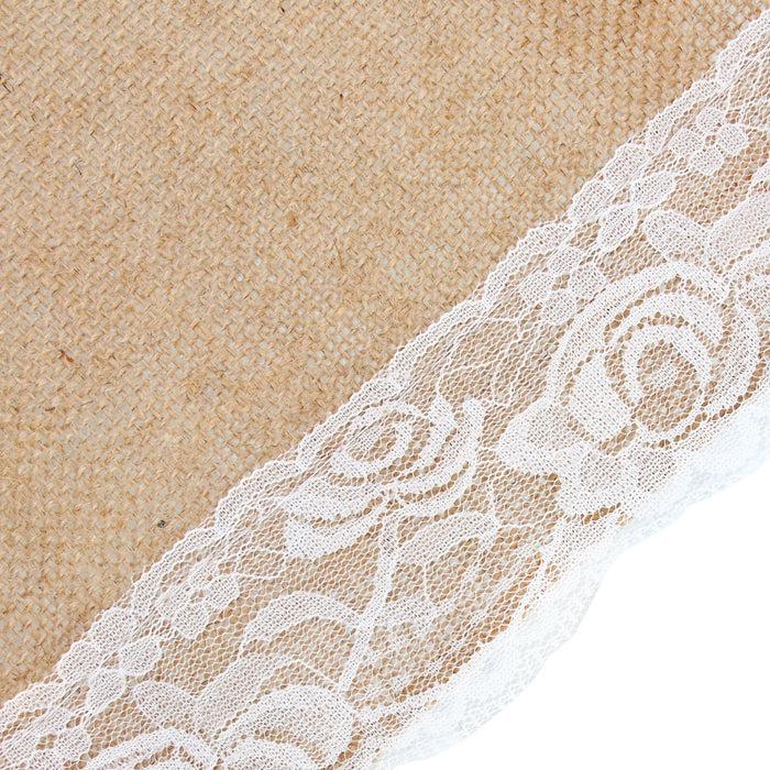 Bamboomn Colored Extra-Long Burlap Lace-Lined Table Runners