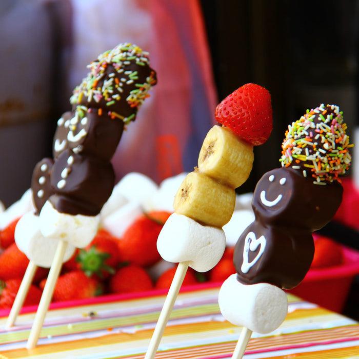 Bamboomn Corn Dog Candy Apple Semi-Point Round Bamboo Skewers