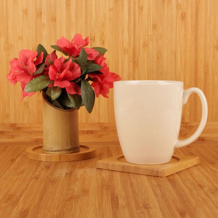 Bamboomn Custom Company Business Logo Engraved Bamboo Wooden Square Coasters