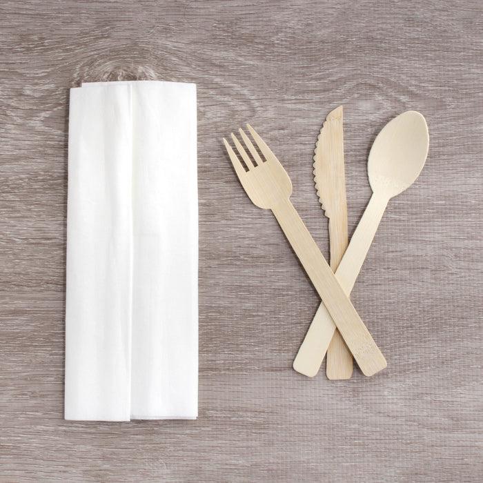 Bamboomn Disposable Bamboo Veneer Twine Tied Utensil Set