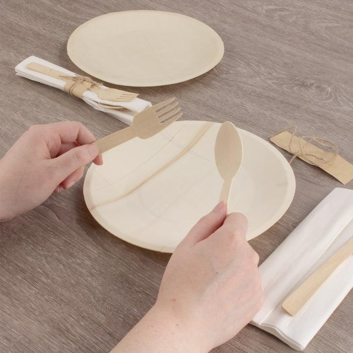 Bamboomn Disposable Bamboo Veneer Twine Tied Utensil Set