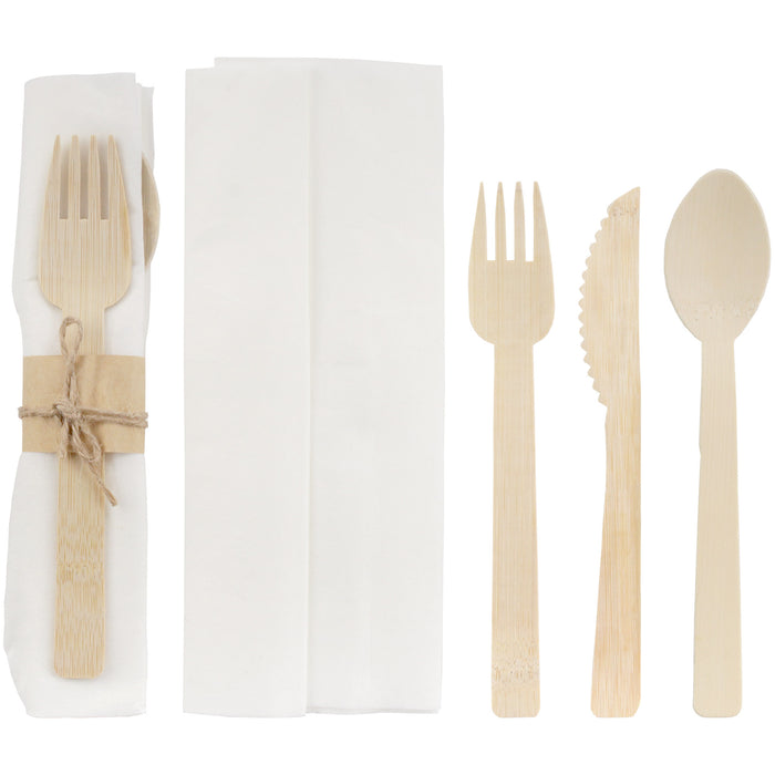 bamboomn Disposable Bamboo Veneer Twine Tied Utensil Set