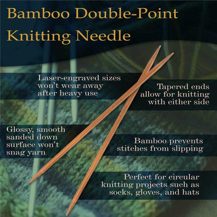 Bamboomn Double Point Bamboo Knitting Needle 15 Size Sets