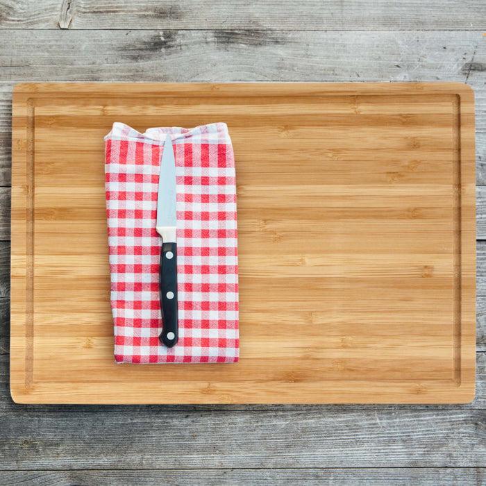 Bamboomn Flat Grooved Thin Bamboo Cutting Board 13" X 9" X 0.4"