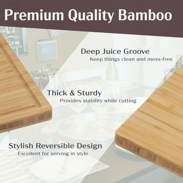 Bamboomn Grooved Bamboo Cutting Board 15.75" X 11.75" X 0.75"