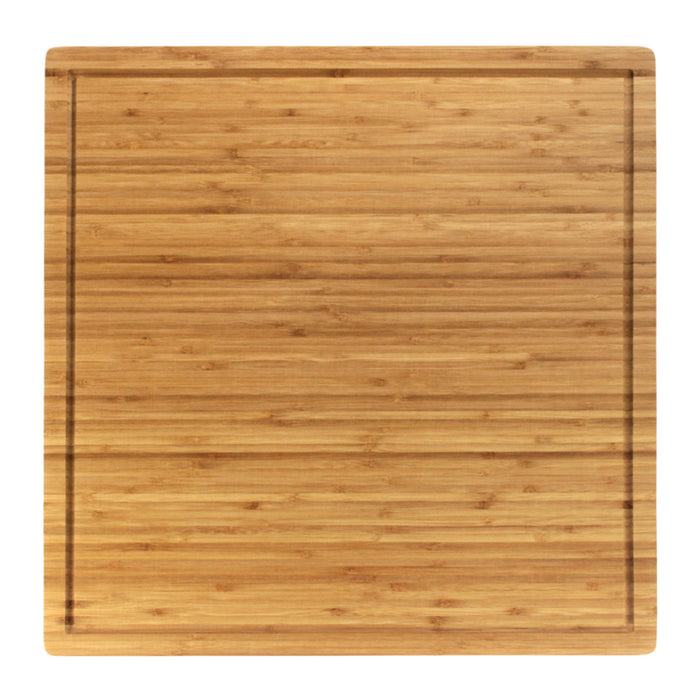 bamboomn Grooved Flat Square Bamboo Cutting Board 20" x 20" x 0.75"