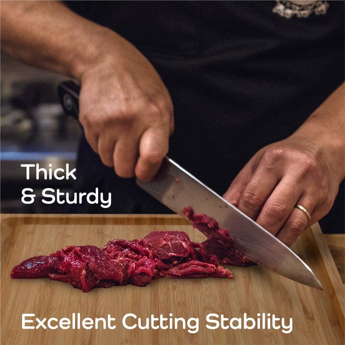 Bamboomn Grooved Square Bamboo Cutting Board 11" X 11" X 0.75"