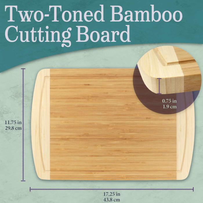 Bamboomn Grooved Two-Tone Bamboo Cutting Board 17.25" X 11.75" X 0.75"