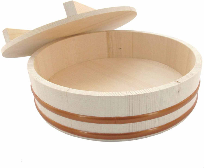 Bamboomn Hangiri Sushi Oke Rice Mixing Tub With Lid