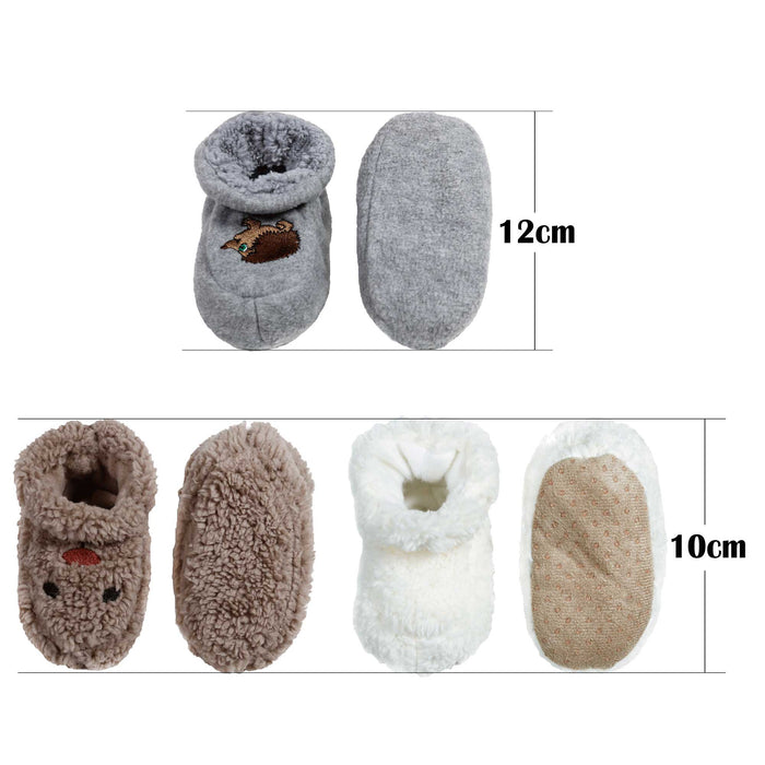 Bamboomn Infant Toddler Soft Furry Plush Cozy Fuzzy Booties Slippers