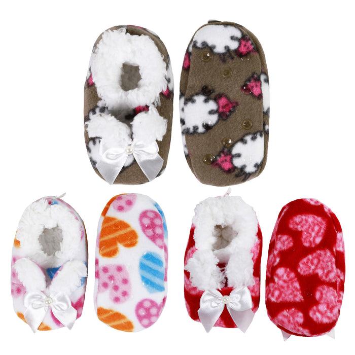 Bamboomn Infant Toddler Soft Furry Plush Cozy Fuzzy Nonslip Booties Slippers