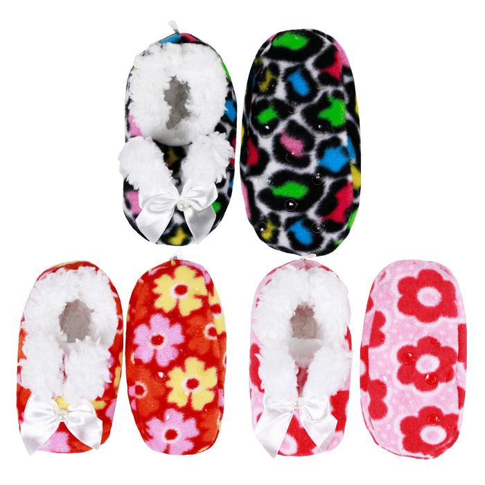Bamboomn Infant Toddler Soft Furry Plush Cozy Fuzzy Nonslip Booties Slippers