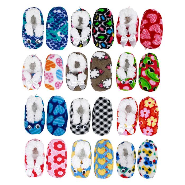 bamboomn Infant Toddler Soft Furry Plush Cozy Fuzzy Nonslip Booties Slippers