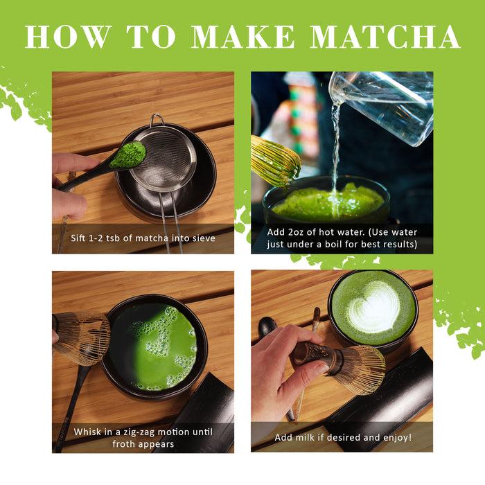 Bamboomn Matcha Bowl Rest Tea Whisk Chashaku & Tea Spoon Set