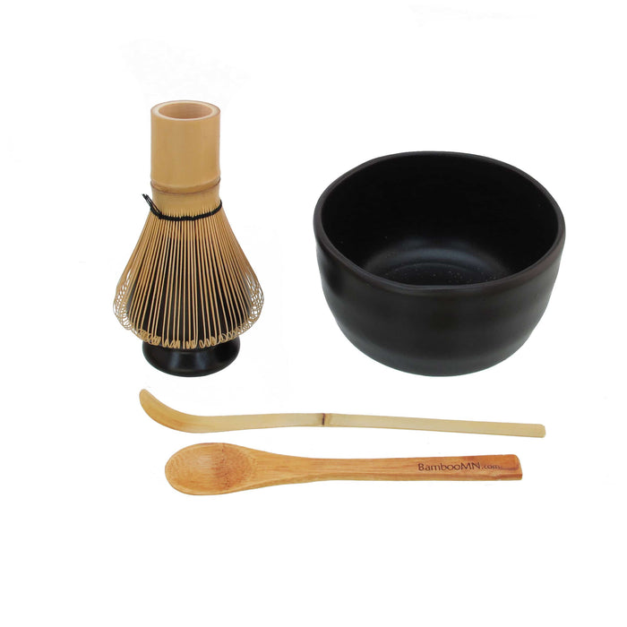 Bamboomn Matcha Bowl Rest Tea Whisk Chashaku & Tea Spoon Set