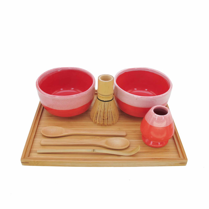 Bamboomn Matcha Bowl Set With 2 Bowls Tea Whisk Rest Tray 2 Teaspoons And Chashaku