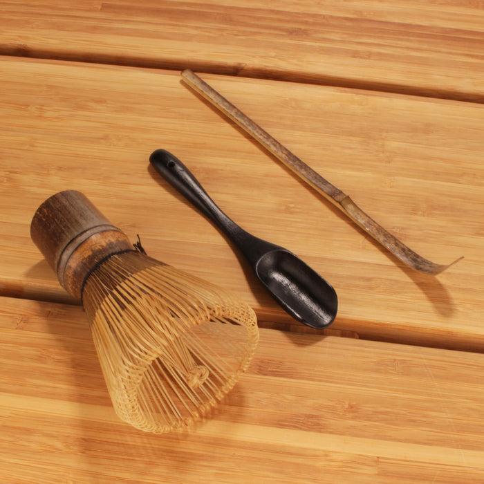 Bamboomn Matcha Whisk Set Black Chasen Chashaku Deep Scoop