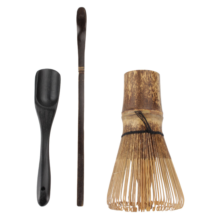 bamboomn Matcha Whisk Set Black Chasen Chashaku Deep Scoop