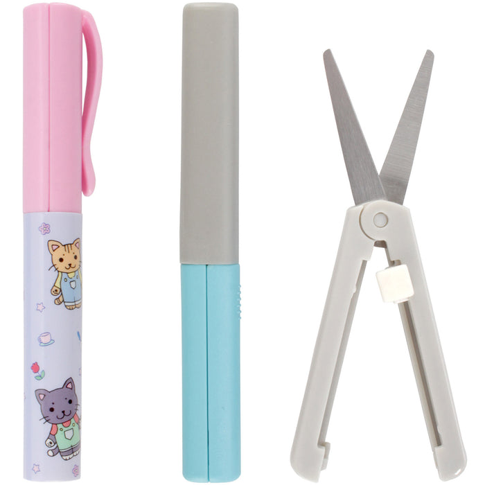 bamboomn Mini Pen-Style and Push Portable Safety Scissors Set