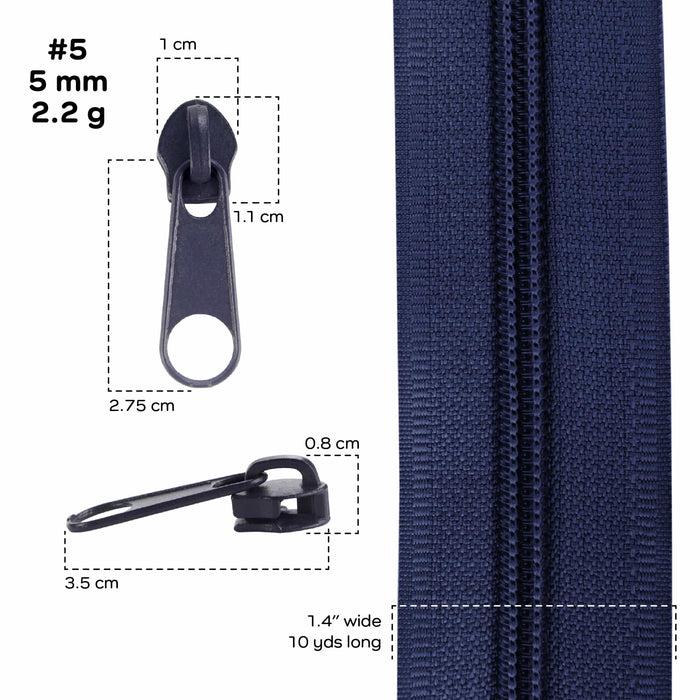 Bamboomn Nylon Coil Zipper Tape With Metal Non-Locking Pulls