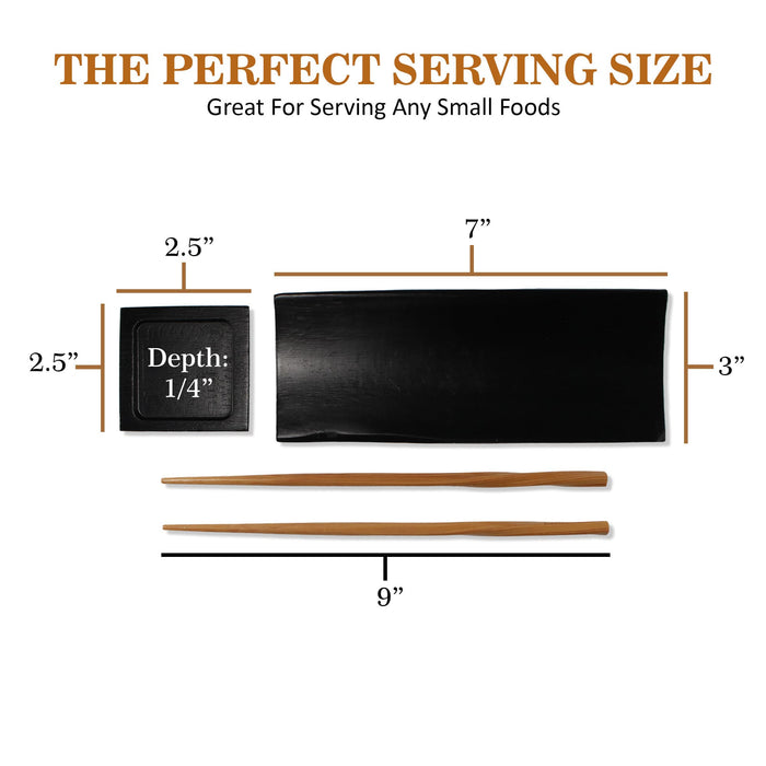 Bamboomn Reusable 6pc Sushi Plate Set With Chopsticks