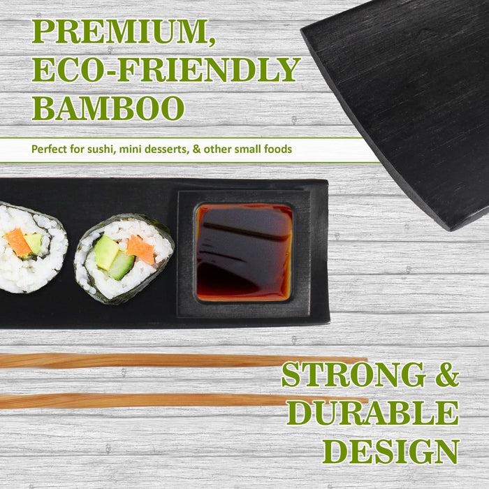Bamboomn Reusable 6pc Sushi Plate Set With Chopsticks