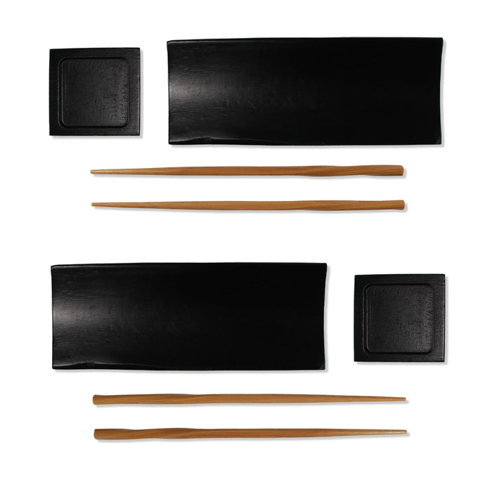 bamboomn Reusable 6pc Sushi Plate Set with Chopsticks