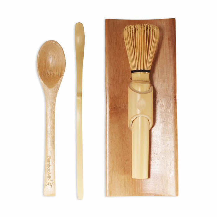 bamboomn Skinny Golden Chasen + Tray + Chashaku + Tea Spoon