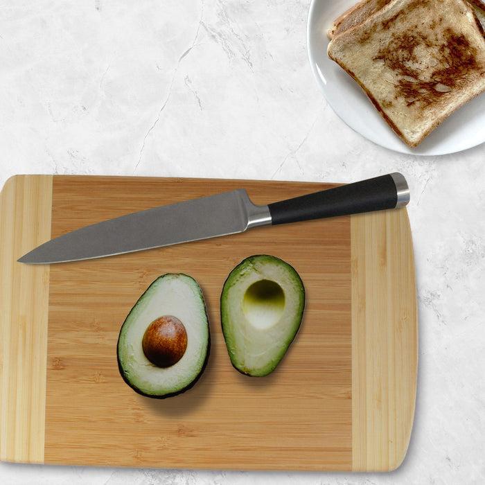 Bamboomn Small Two-Tone Bamboo Cutting Board 12" X 8" X 0.75"