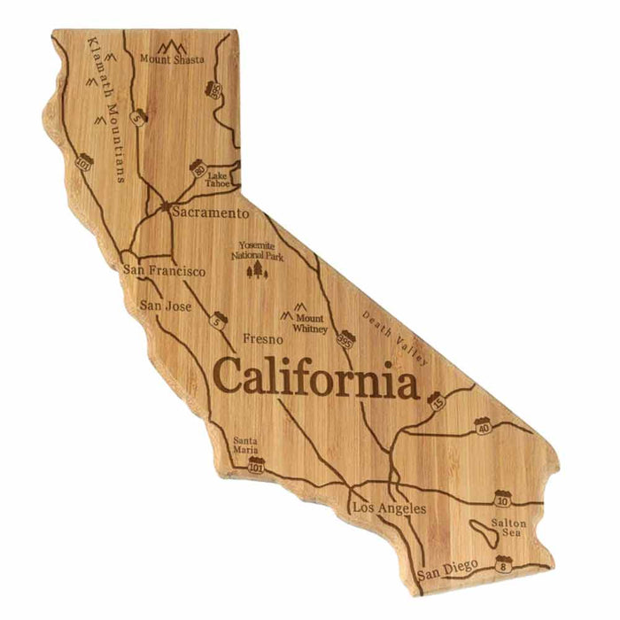 bamboomn State Silhouette Engraved with Map: Various States