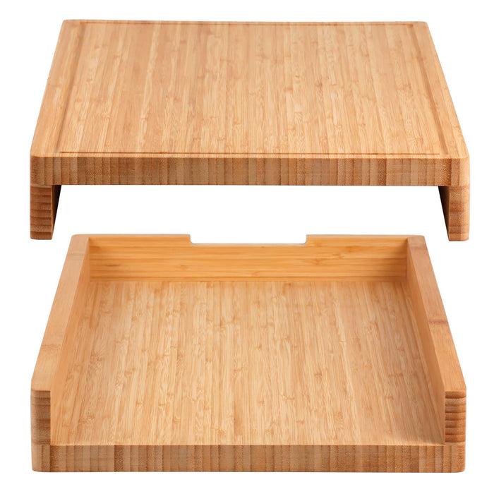 bamboomn Stove Top Cover Range Burner Covers Bamboo Cutting Boards for Jenn Aire & Viking