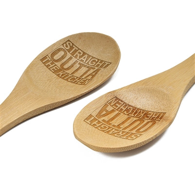 bamboomn Straight Outta the Kitchen Custom Engraved Serving Spoon