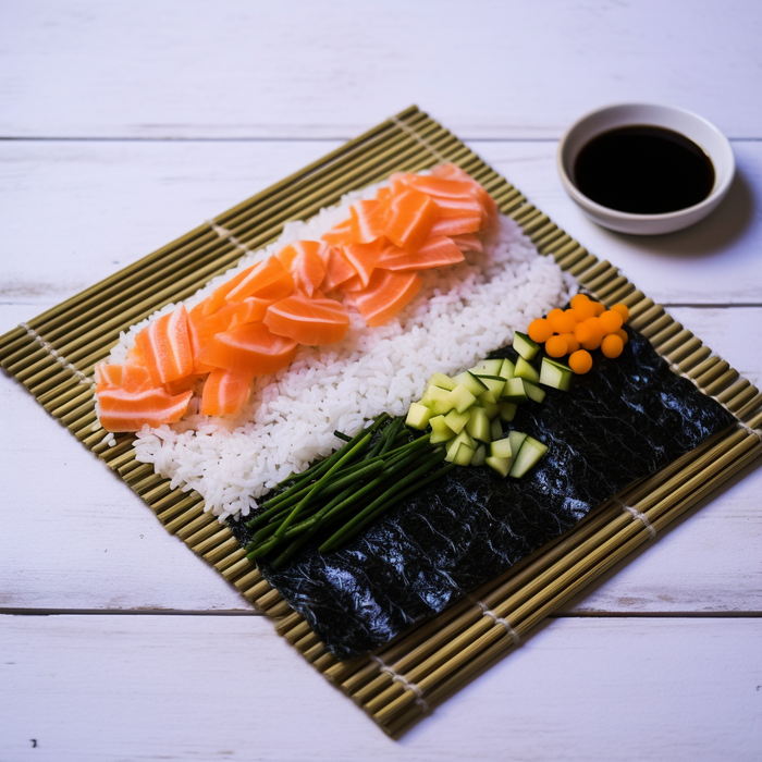 Bamboomn Sushi Rolling Kit With 2 Rolling Mats Rice Paddle And Spreader