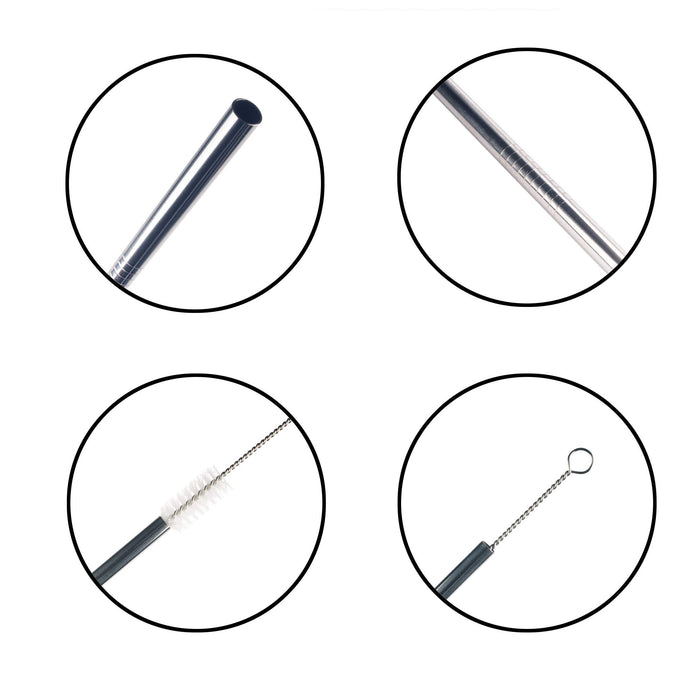 Bamboomn Thin Straight Reusable Stainless Steel Straws
