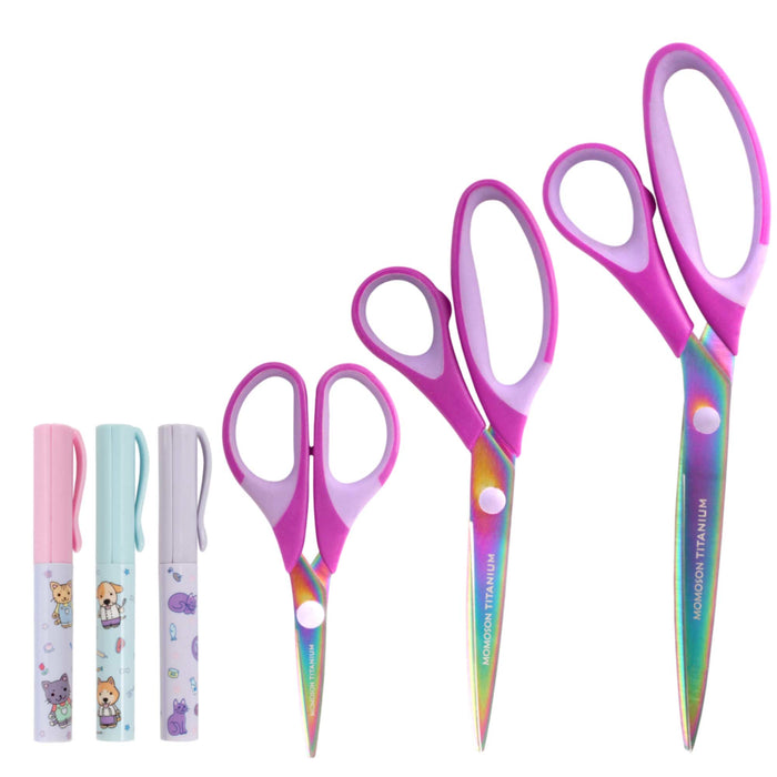 bamboomn Titanium Softgrip Scissors Set with Mini Pen Scissors