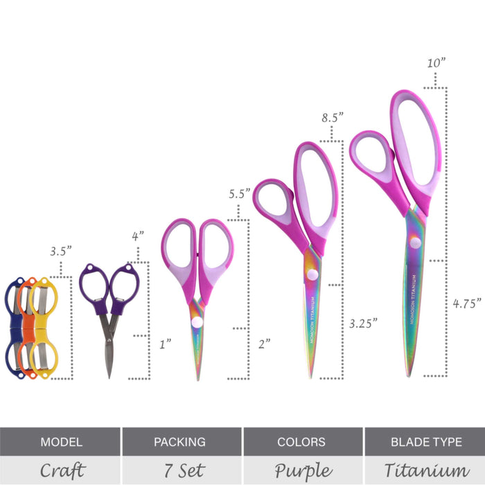 Bamboomn Titanium Softgrip Scissors Sets & Small Folding Travel Scissors